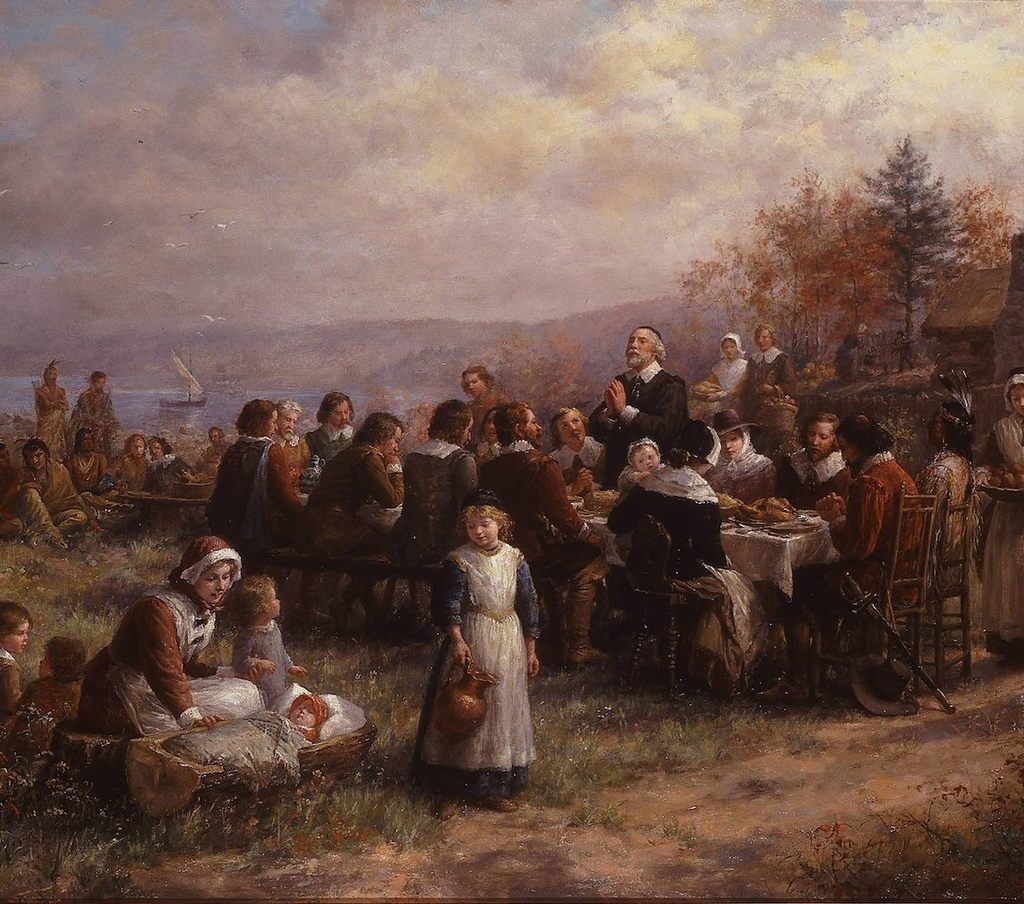 painting of Tanksgiving gathering